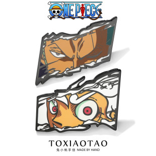 海贼王五档路飞索隆徽章珐琅塘瓷高档胸针霸气眼神杀别针卡通配饰