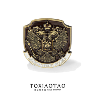 高级感俄罗斯联邦国徽胸针双头鹰气质皇冠别针个性 小众设计感配饰