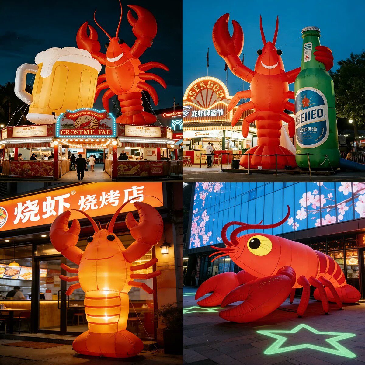 夏季龙虾充气气模广告道具烧烤店啤酒节龙虾节活动引流模型定制款