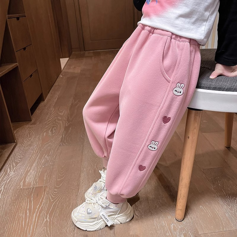 女童裤子春秋2025新款儿童运动裤长裤女孩宝宝粉色卫裤洋气休闲裤