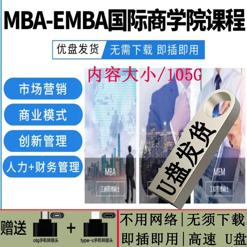 MBA企业管理视频课程EMBA市场营销战略创新财务管理商学院教程U盘
