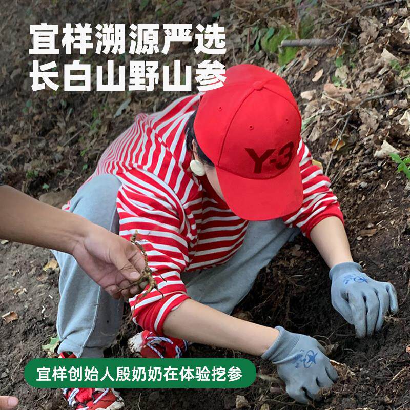 宜参样生晒野山参25干年人参长RMQ白山野山参东人参北一等证书礼
