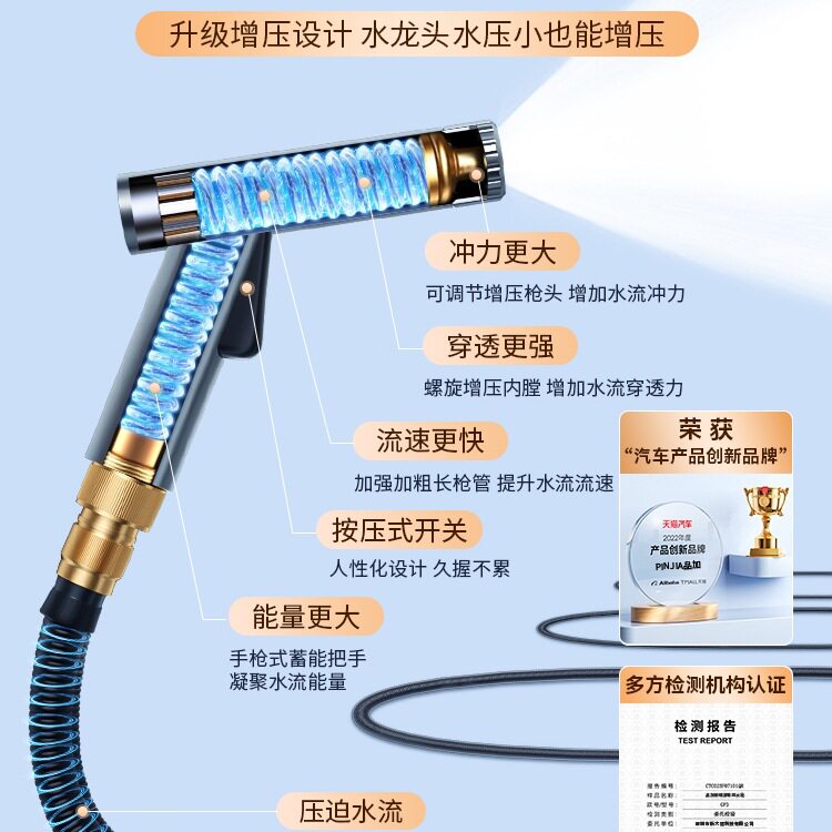 家用高压增压洗车水枪喷头