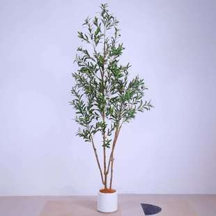 仿真橄榄树绿植外贸假树盆栽家居客厅商场店铺装饰摆件