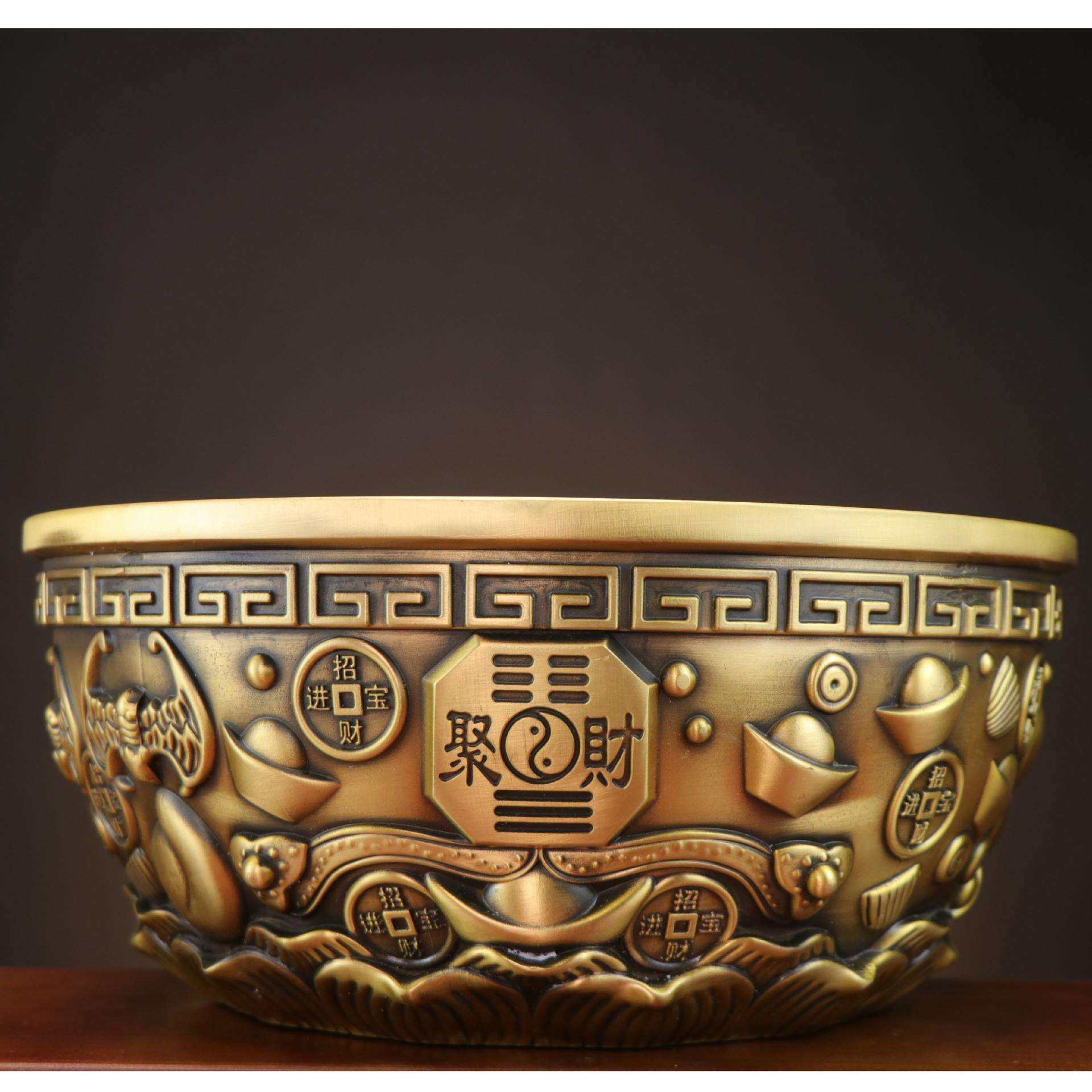 杨铜记五福聚宝盆家居办公室铜盆摆件铜加厚聚宝盆,畜牧/养殖物资,畜牧/养殖器械,淘宝优惠券,粉丝福利购,淘宝优惠卷