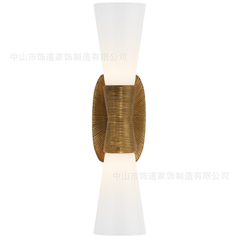 美式全铜双头玻璃壁灯