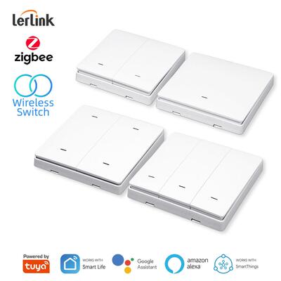 zigbee无线1-4键随意贴场景遥控开关免布线智能控制tuyazigbee3.0