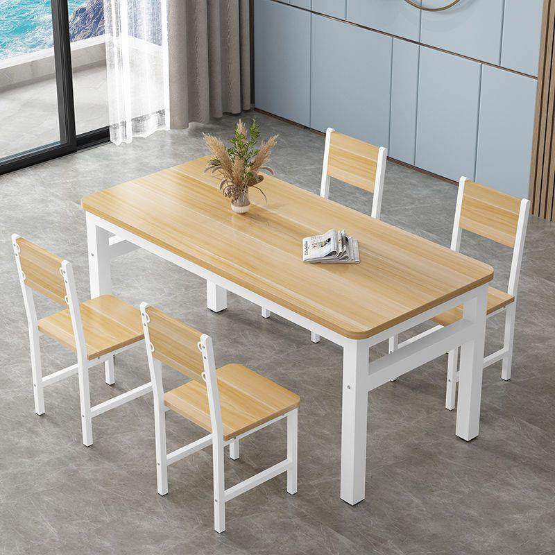 家用饭桌餐桌椅组合吃饭桌子椅子一套出租房饭店小户型长方形餐桌