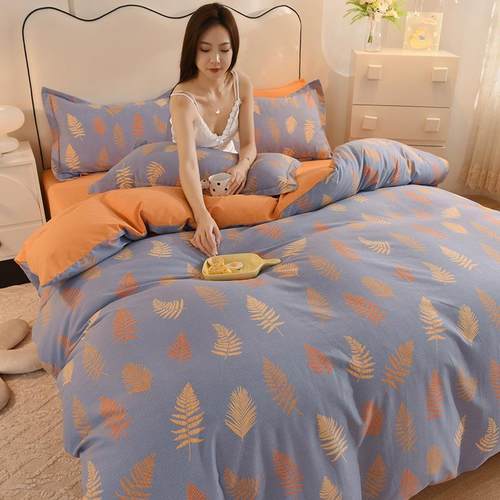 纯棉磨毛四件套AB版铂金生态全棉4件套秋冬加厚床上用品被罩