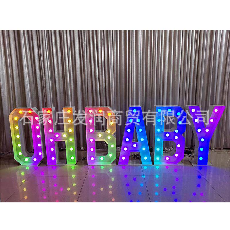 灯泡跑马灯字母OHBABY七夕求婚场景布置室内用品告白婚庆电子灯