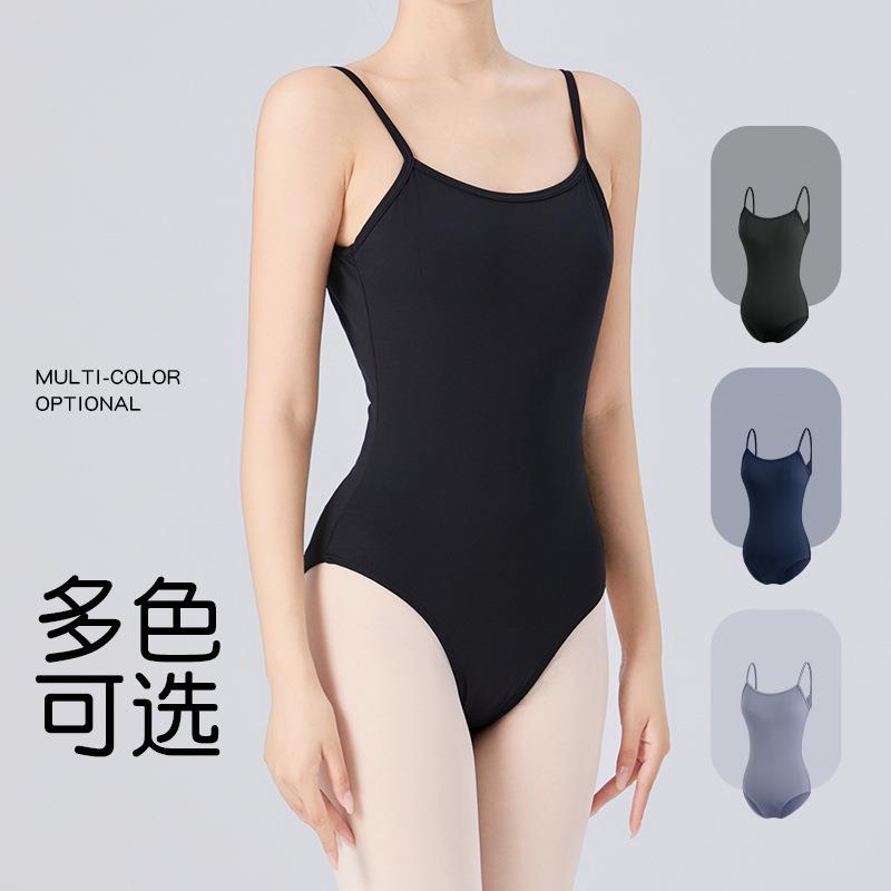 舞蹈服成人女吊带夏季艺考莱卡芭蕾体服露背高跨体操服基训练功服