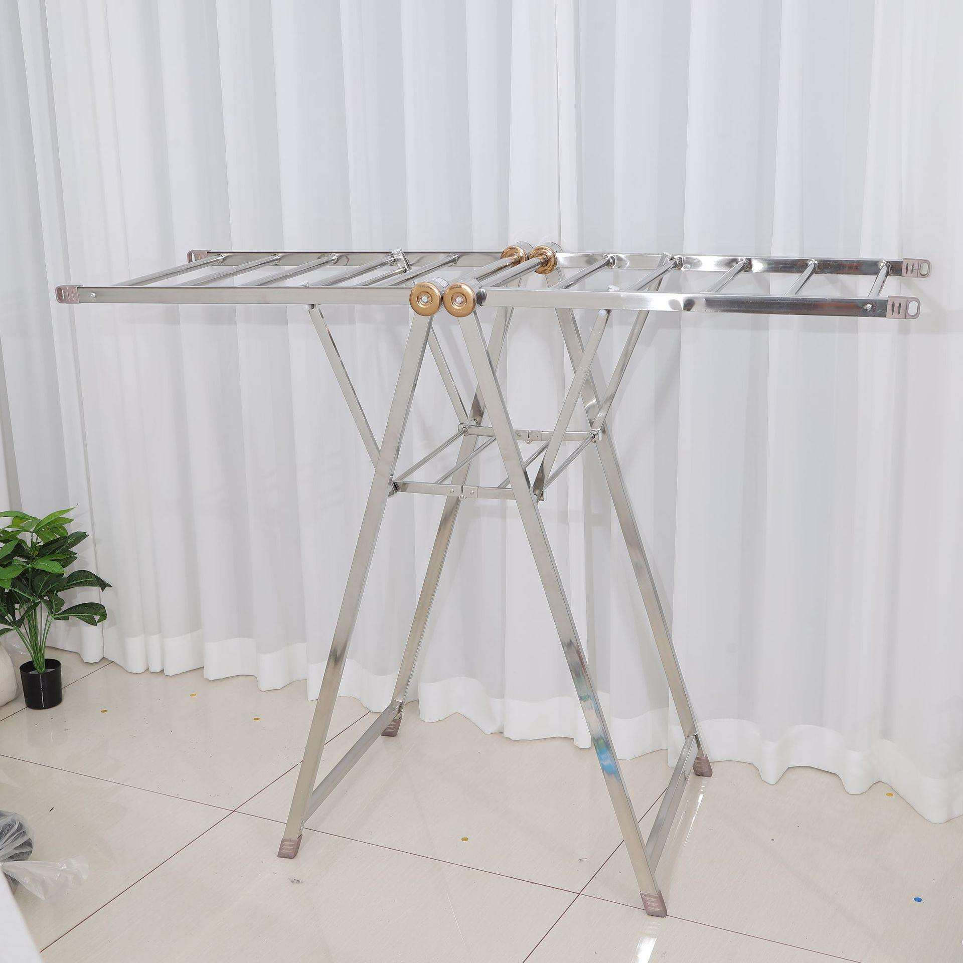 不锈钢晾衣架落地折叠家用晒被神器室内阳台晒衣架工厂