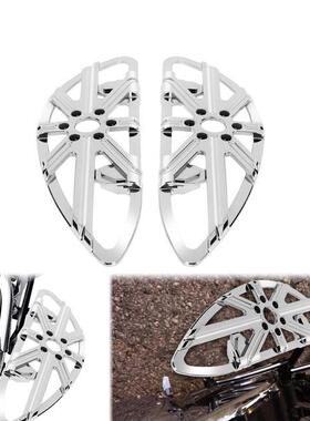 适用哈雷滑翔改装CNC黑色脚踏板前后大脚踏前置司机后乘客踏板