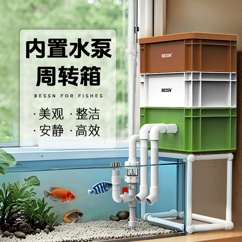 BESSN2025新款内置水泵周转箱过滤循环系统鱼缸水盒箱过滤器滴流,宠物/宠物食品及用品,过滤设备,淘宝优惠券,粉丝福利购,淘宝优惠卷