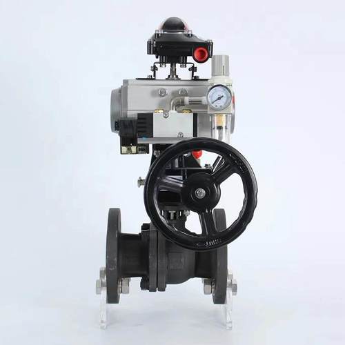 Q641F/H/Y气动带手动法兰球阀 开关球阀 304/316气动切断法兰球阀