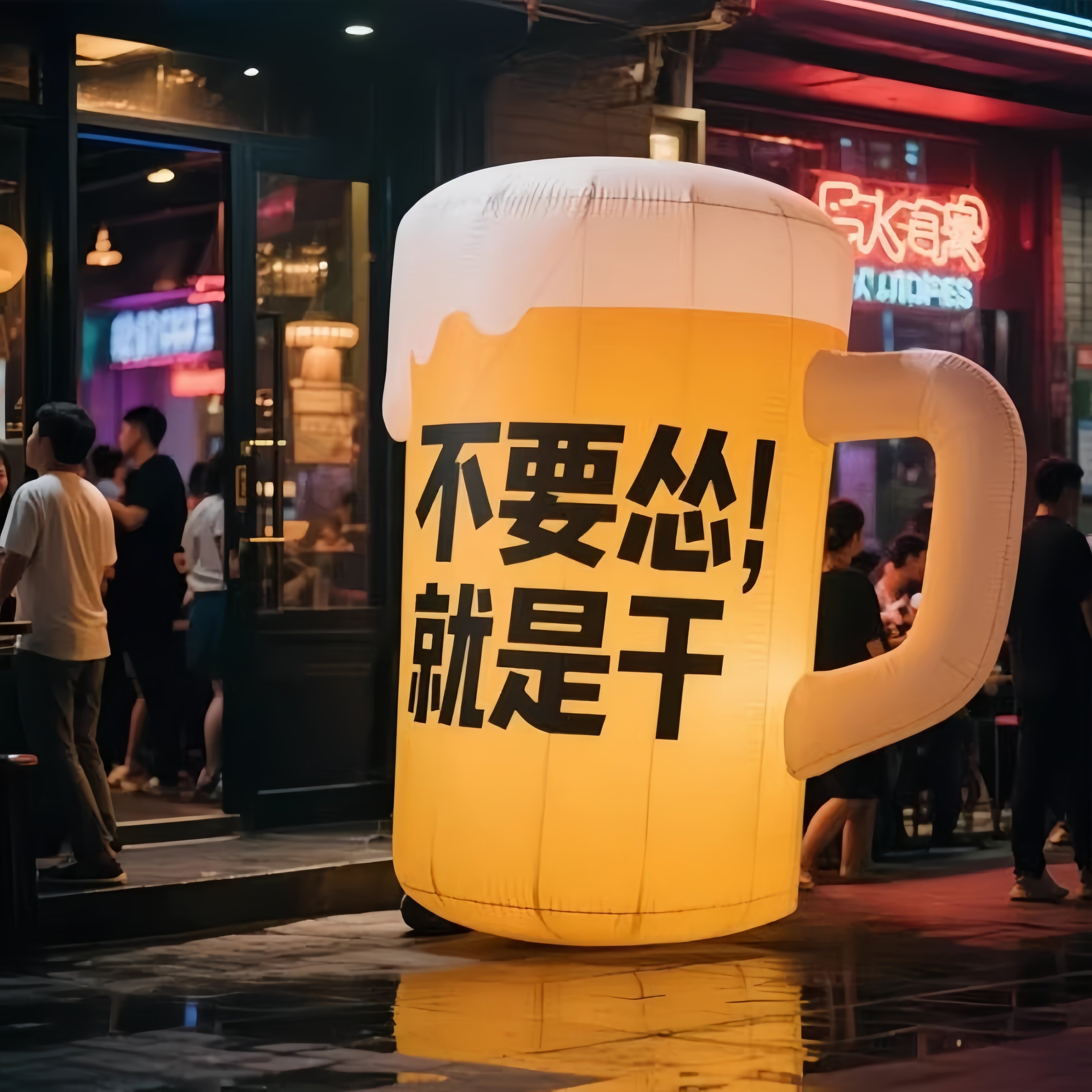 创意啤酒杯造型充气气模卡通户外夜市摆摊引流摆件氛围装饰气模