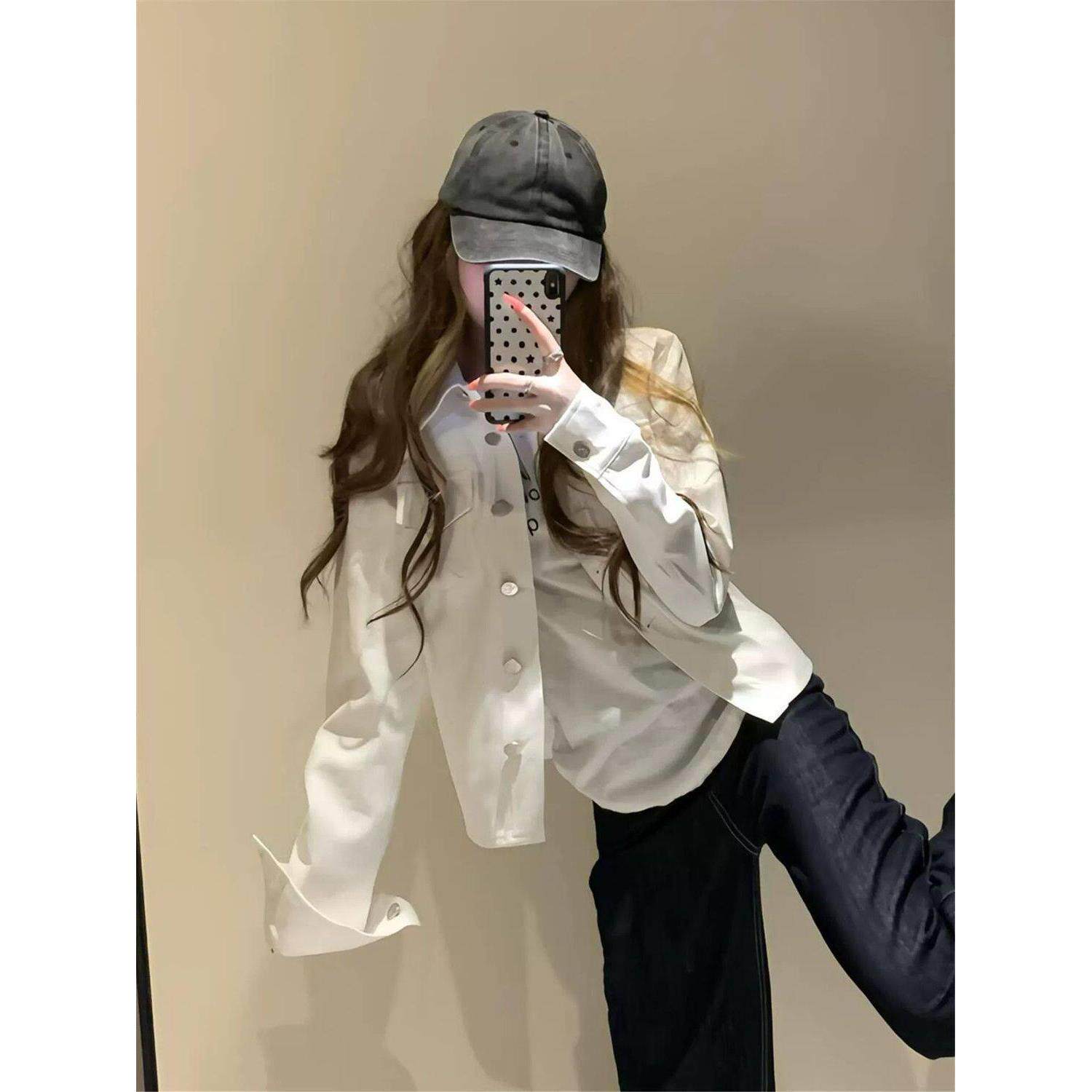 韩系巨好看外套女款秋季高级感修身显瘦百搭休闲短款翻领夹克上衣