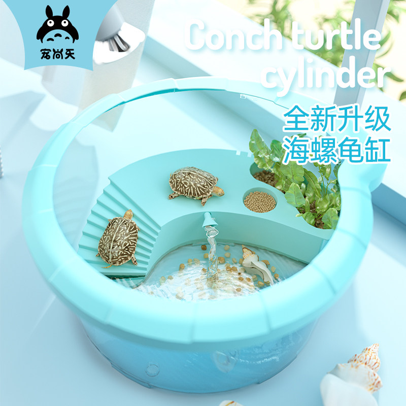 宠尚天 乌龟缸送2只小乌龟活体巴西龟家养草龟鳄龟宠物龟水龟活物