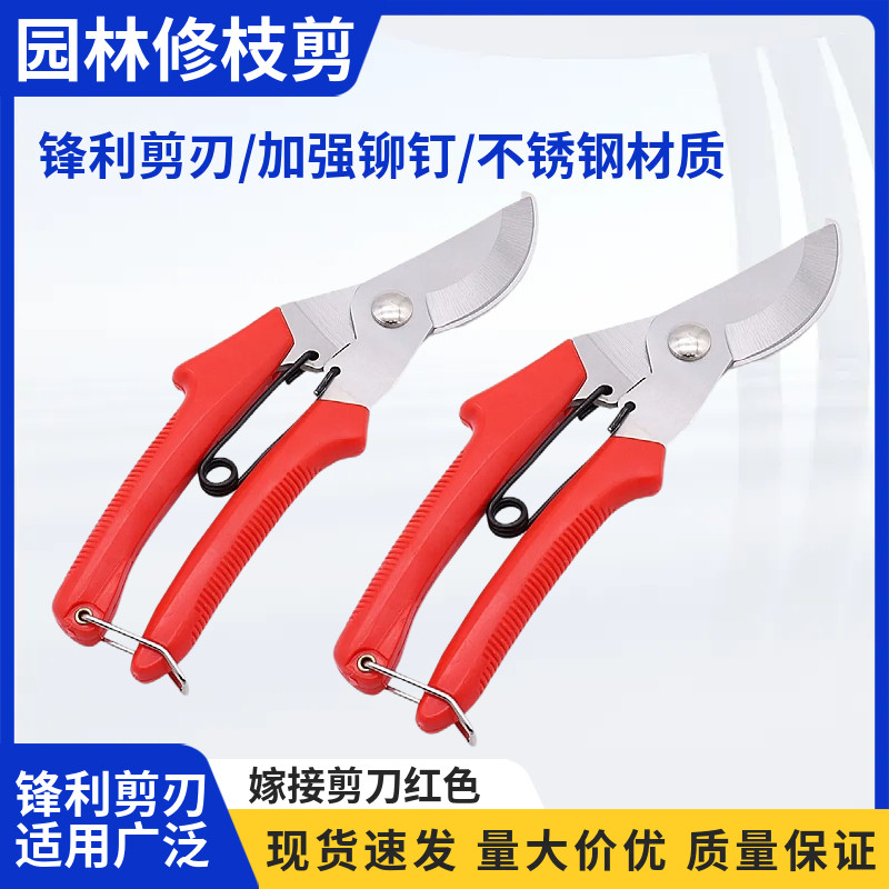多功能园林果树修枝剪树枝园艺剪刀省力弹簧手动摘果剪强力鸟嘴剪图片