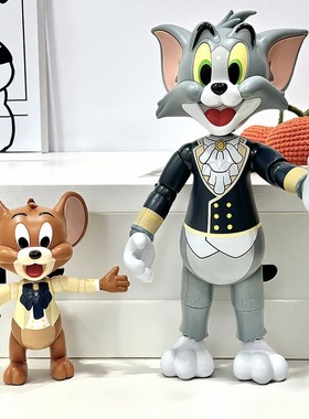 TOM and JERRY猫和老鼠拼装模型摆件手办潮玩多关节可动生日礼物