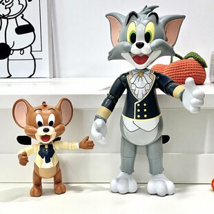 TOM and JERRY猫和老鼠拼装模型摆件手办潮玩多关节可动生日礼物