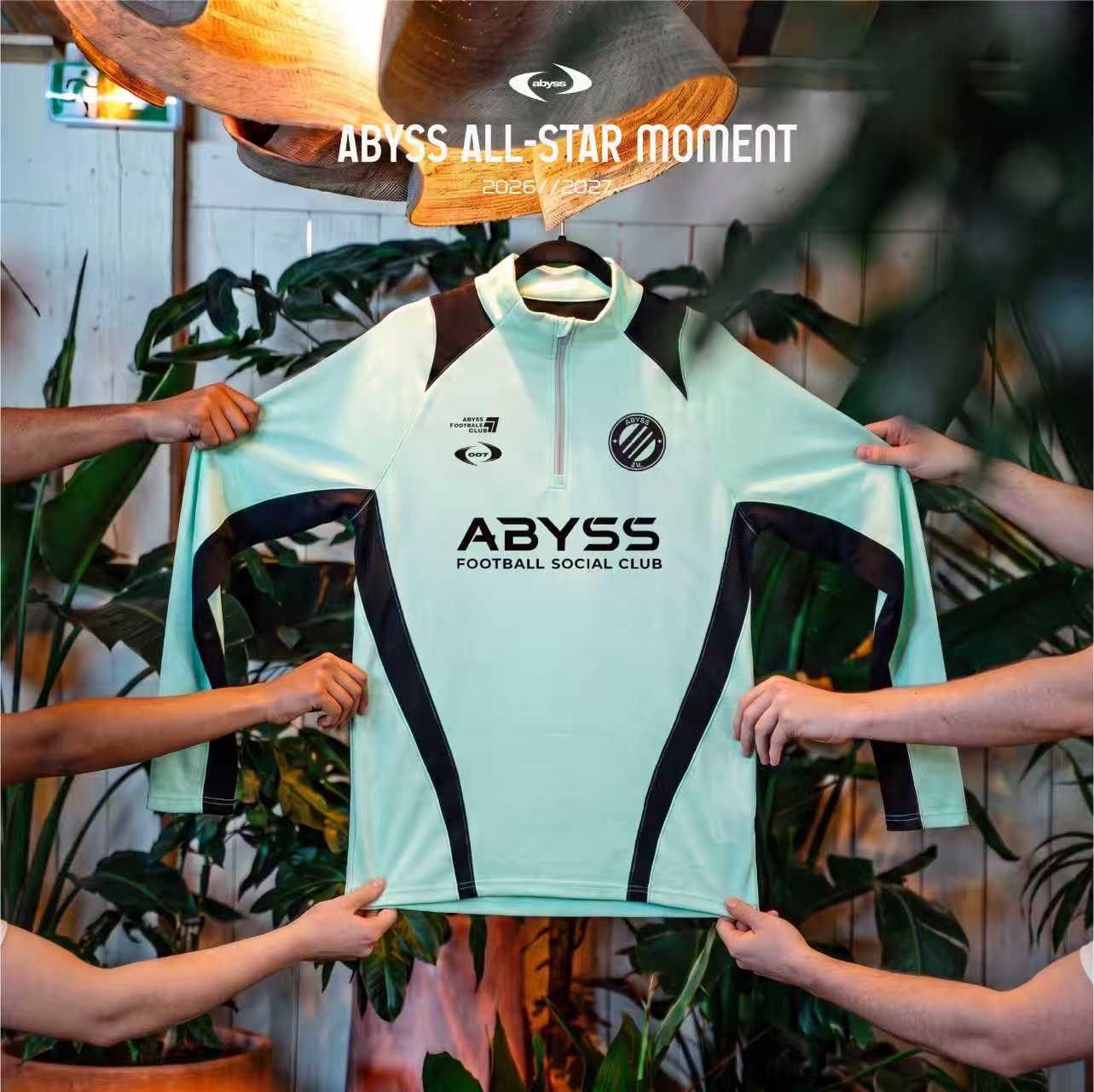 abyss深渊半拉链长袖T恤男款秋冬季透气足球训练服跑步运动卫衣