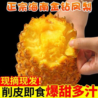 海南金钻凤梨新鲜水果当季应季正宗一级菠萝手撕5斤大果整箱特产