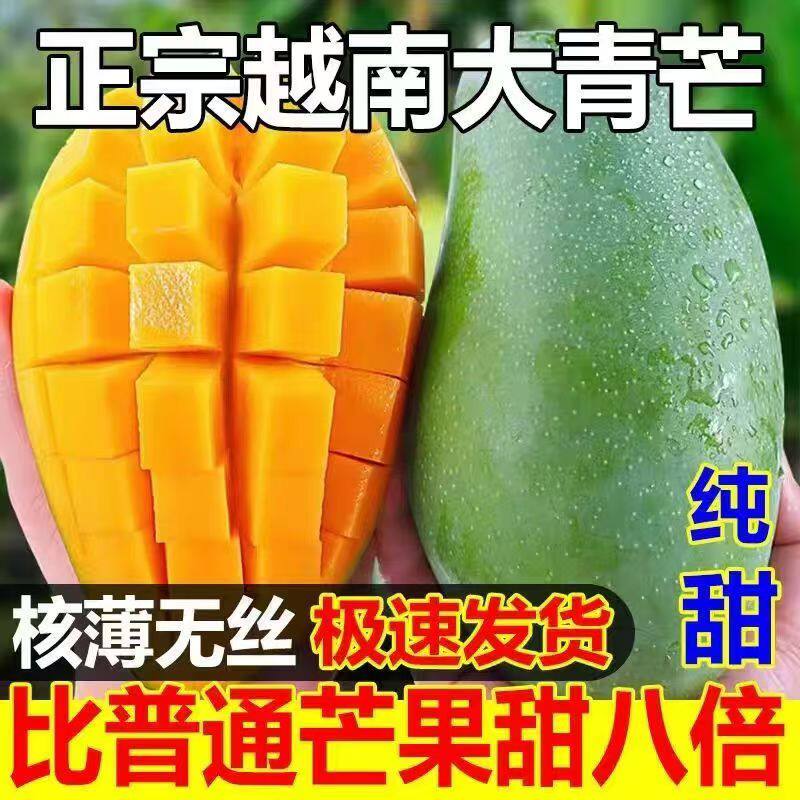 正宗越南青芒果芒5斤黄皮新鲜水果生熟两吃脆甜大芒果整箱包邮