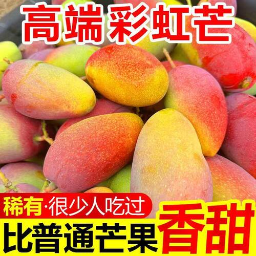 正宗彩虹芒果新鲜热带水果5斤当季一级红金龙辣椒芒特大果3斤