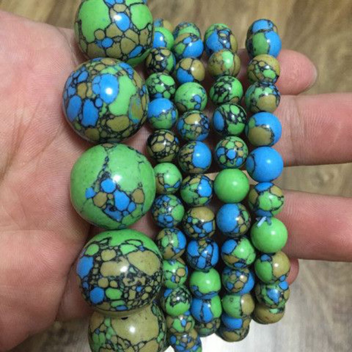 천연 청록색 당나라 SANCAI 라운드 비즈 DIY 청록색 탑 비즈 루즈 비즈 108 부처님 비즈 팔찌 스웨터 체인 BODHI 액세서리