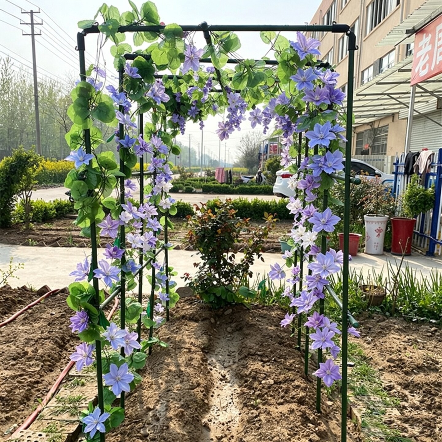 爬藤架拱杆葡萄蔷薇架种菜花支架庭院园艺花卉植物支撑杆爬藤架子