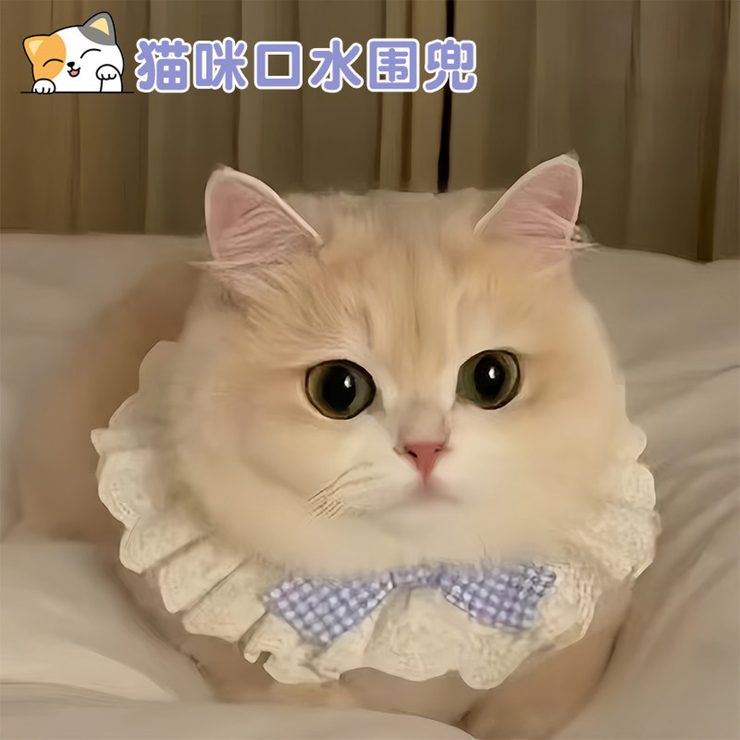 猫咪围兜口水巾狗狗围脖可爱猫口水兜甜宠物装饰蝴蝶结领结小围脖