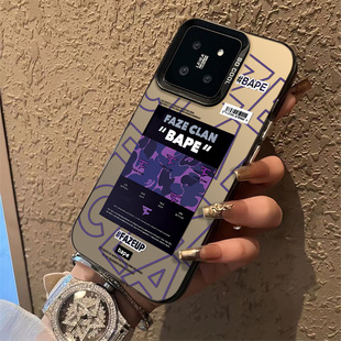 L潮牌猿人标签适合小米14pro手机壳男款小米13个性新款小米12/11创意高级红米k70pro防摔k60保护套红米note13