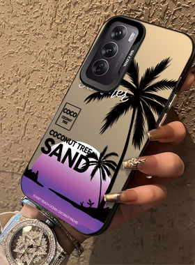 紫色夕阳适用OPPOreno12pro手机壳男款Reno11/10个性创意2024新款reno9/8/7高级感find7/6防摔保护套一加ac