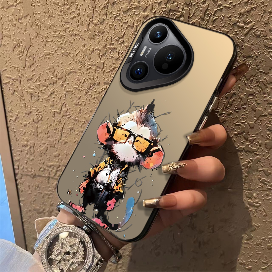 眼镜猴子适用华为pura70pro/60手机壳男款华为mate60pro个性创意高级感mate50/40/30超薄nova12/11防摔保护套