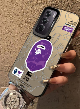 O紫色猿人头适合OPPOreno12pro手机壳男款Reno11/10个性创意24新款reno9/8/7高级感find7/6防摔保护套一加ace