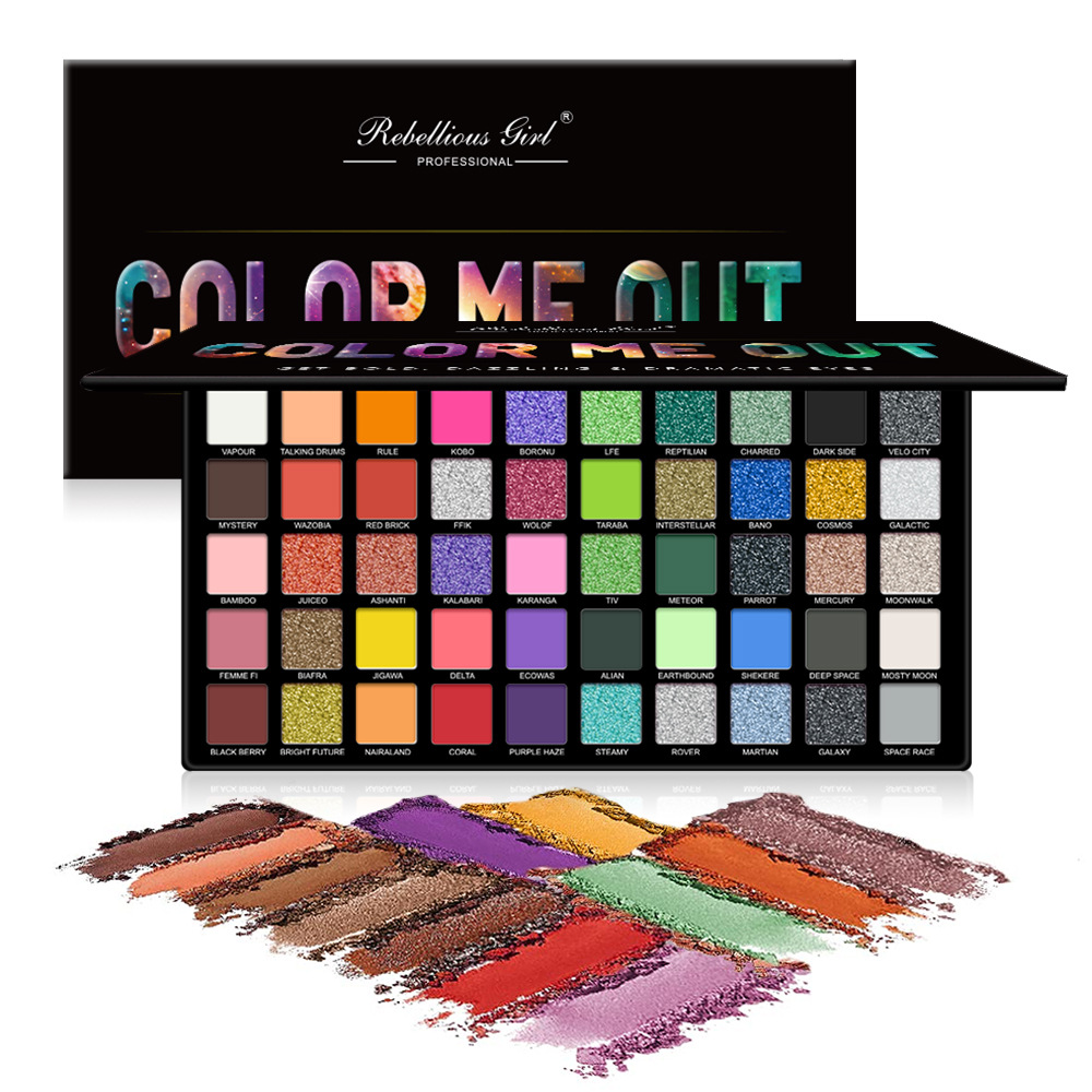 50色眼影学生舞台妆眼影盘闪亮