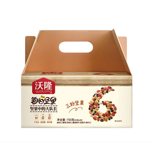 沃隆wolong 多种果干果仁组合装蓝莓干榛子仁A款每日坚果750g/盒