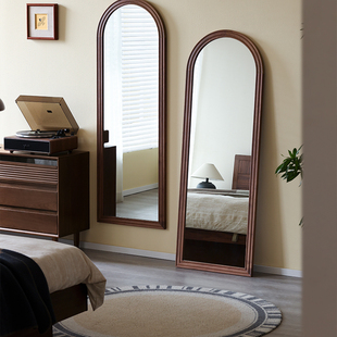 黑胡桃之家 北美黑胡桃木穿衣镜全身镜子落地卧室家用防爆试衣镜