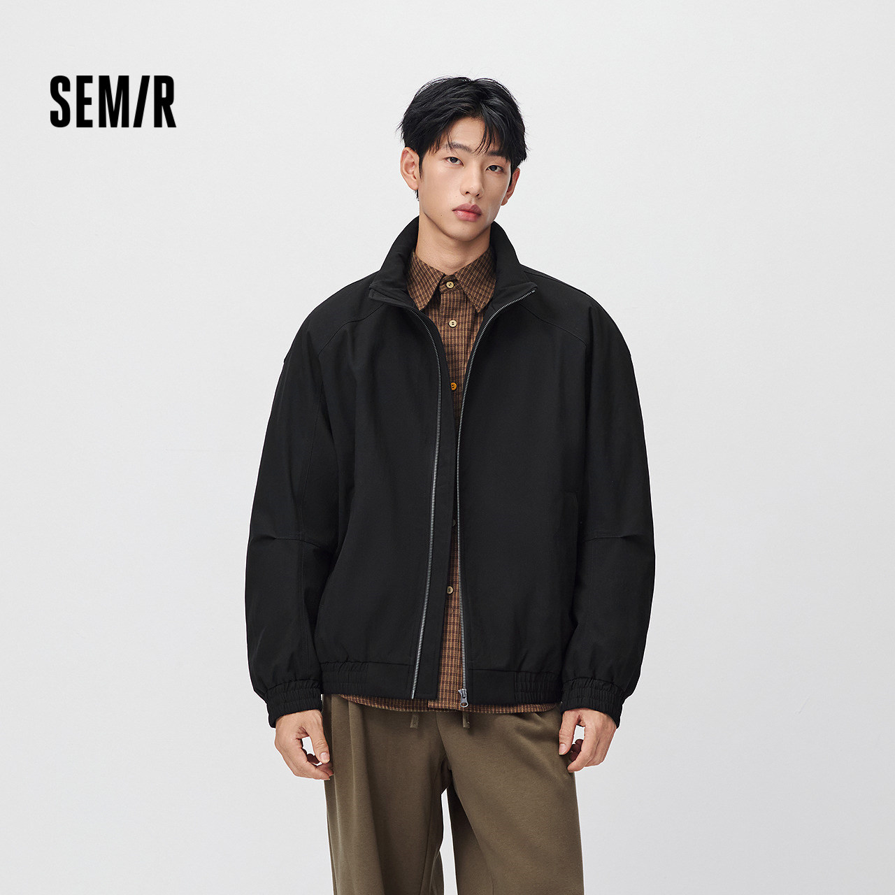 森马简约百搭潮流时尚立领棉服男