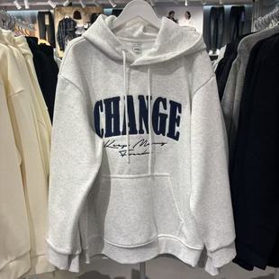 森马卫衣男冬季加绒2025新款美式字母印花连帽上衣商场同款男装