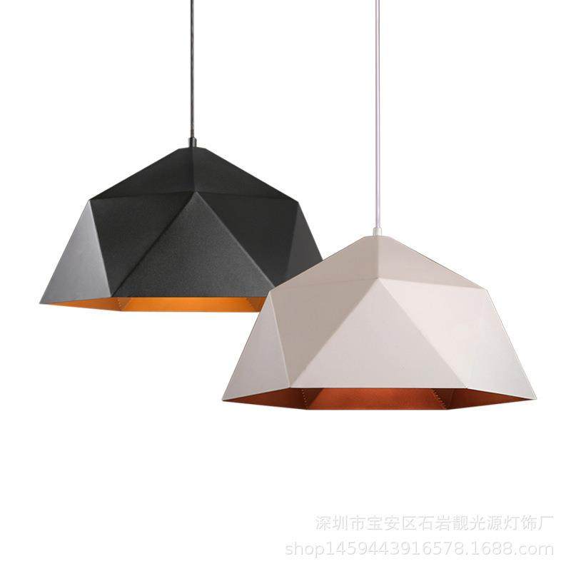 现代简约风格铁艺多边菱形北欧阳台吧台个性单头餐厅创意几何吊灯,家装灯饰光源,智能吊灯,淘宝优惠券,粉丝福利购,淘宝优惠卷