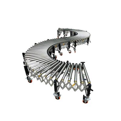 动力滚筒伸缩输送机流水线传送带卸货输送转弯移动伸缩输送线