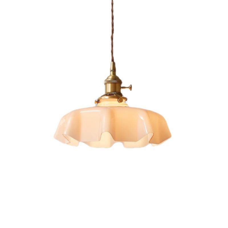 法式复古奶油玻璃小吊灯吧台咖啡厅玄关过道创意个性全铜餐厅吊灯,家装灯饰光源,智能吊灯,淘宝优惠券,粉丝福利购,淘宝优惠卷