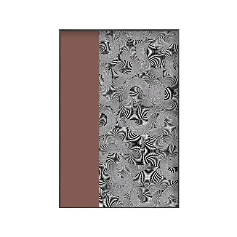 客厅大幅装饰画沙发背景画抽象艺术线条画黑色咖啡色画现代简约画