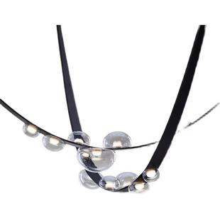 北欧简约餐厅皮带吊灯loft挑高别墅复式 挑空客厅楼梯间设计师灯具