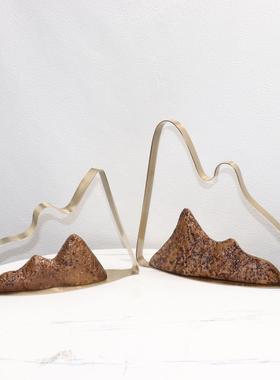 新中式后现代样板间软装饰品别墅书房客厅玄关电视柜禅意假山摆件