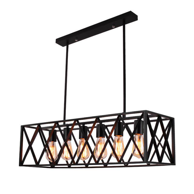 复古餐厅吊灯饭店咖啡厅服装店网咖黑色铁艺工业风艺术吧台吊灯