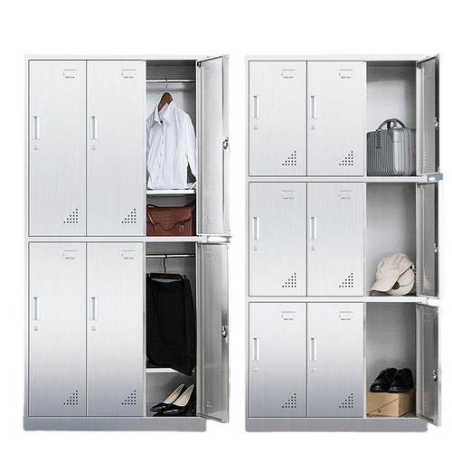 不锈钢更衣柜员工多门储物柜宿舍浴室收纳柜无尘车间带锁换衣柜子