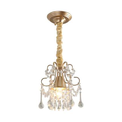 水晶走廊过道灯创意玄关衣帽间门厅阳台入户餐厅led金色吸顶灯具